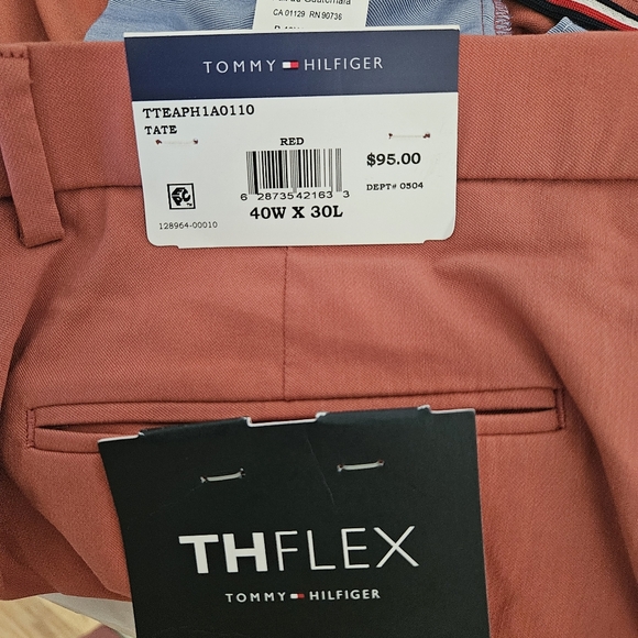 NWT Tommy Hilfinger Red Men's Modern-Fit Tb Flex Stretch Pants Size 40W X 30L - Picture 12 of 13